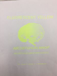 Fluorescent Yellow print sample