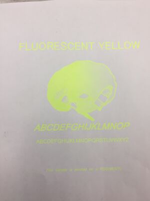 Fluorescent Yellow print sample